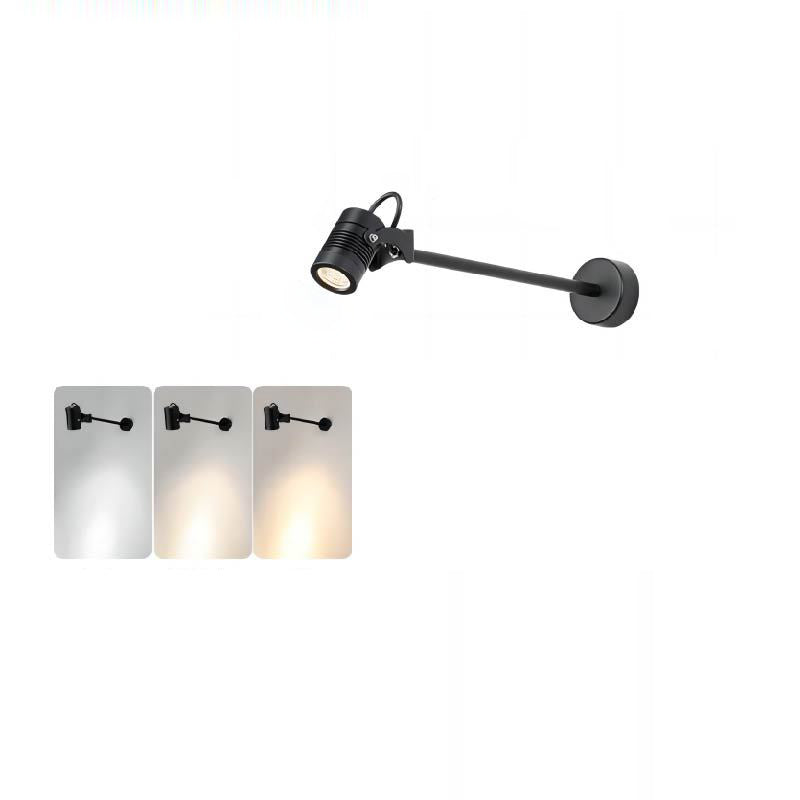 Lámpara de pared LED tipo aplique de cilindro largo ajustable de aluminio y hierro, impermeable, de simplicidad moderna para patio exterior