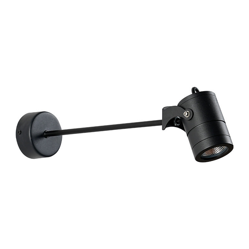 Lámpara de pared LED tipo aplique de cilindro largo ajustable de aluminio y hierro, impermeable, de simplicidad moderna para patio exterior