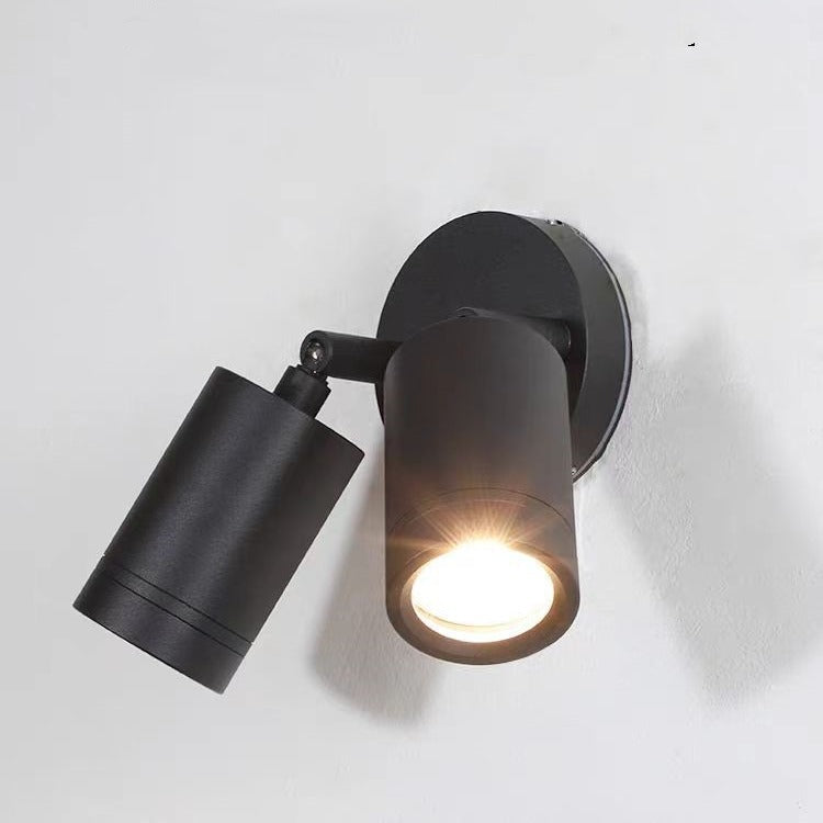 Lámpara de pared LED tipo aplique de cilindro largo ajustable de aluminio y hierro, impermeable, de simplicidad moderna para patio exterior