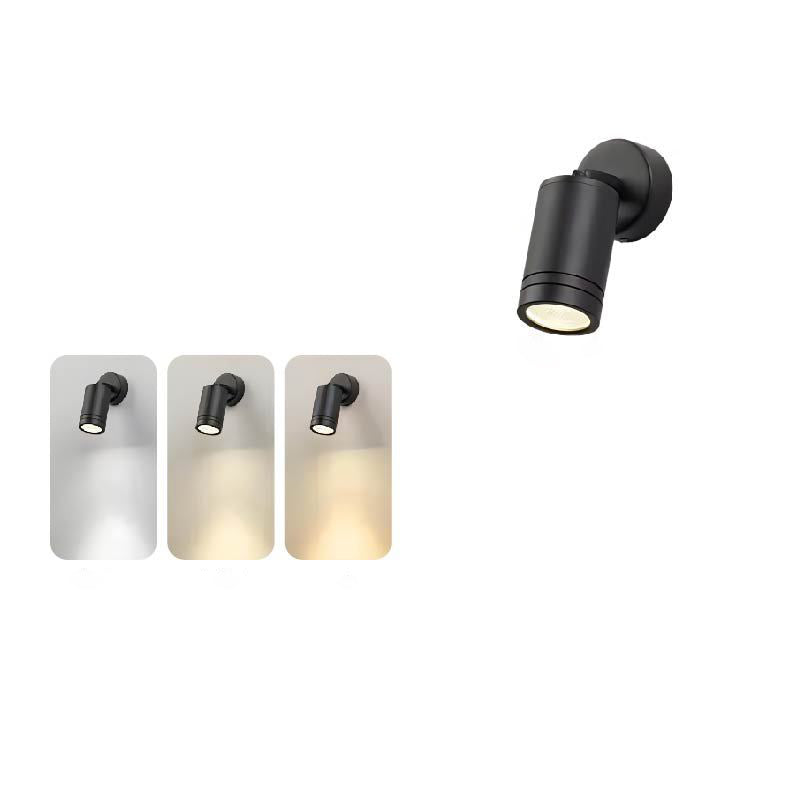 Lámpara de pared LED tipo aplique de cilindro largo ajustable de aluminio y hierro, impermeable, de simplicidad moderna para patio exterior