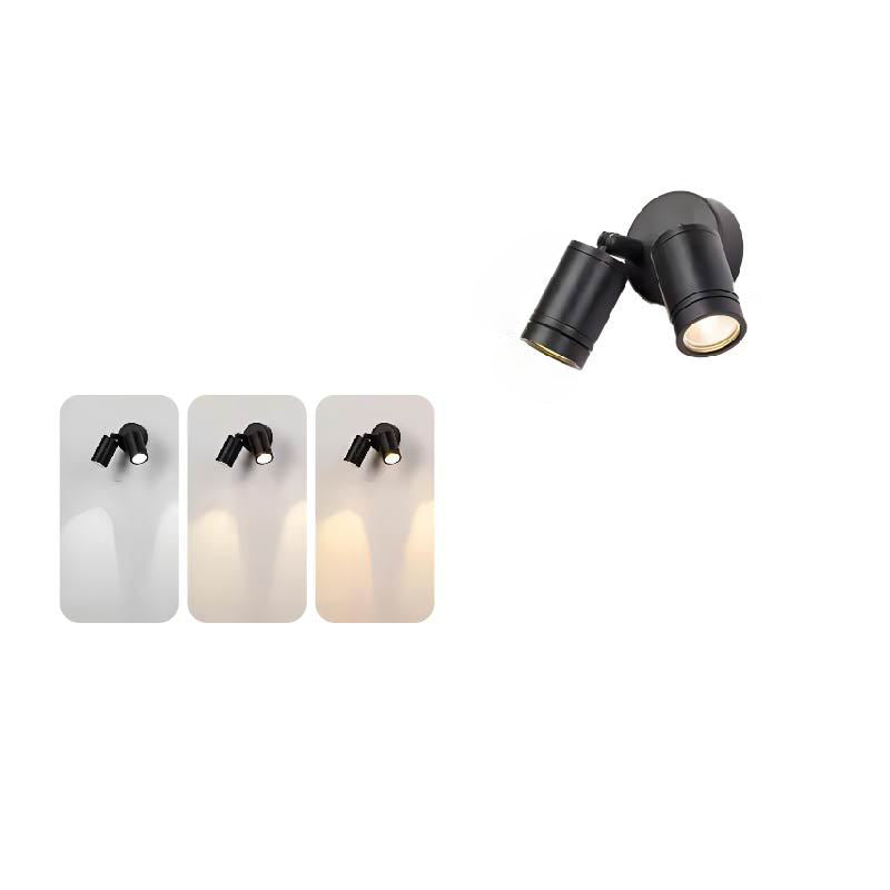 Lámpara de pared LED tipo aplique de cilindro largo ajustable de aluminio y hierro, impermeable, de simplicidad moderna para patio exterior
