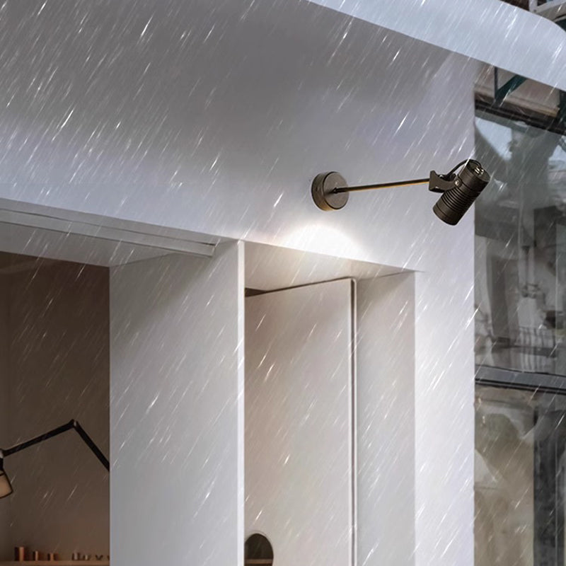 Lámpara de pared LED tipo aplique de cilindro largo ajustable de aluminio y hierro, impermeable, de simplicidad moderna para patio exterior