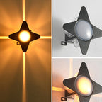 Contemporary Creative Waterproof Aluminum Acrylic Cross Star LED Wall Sconce Lamp For Outdoor Patio