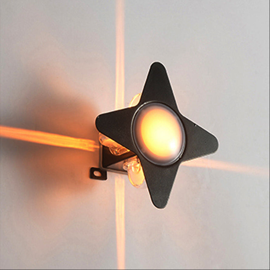 Contemporary Creative Waterproof Aluminum Acrylic Cross Star LED Wall Sconce Lamp For Outdoor Patio