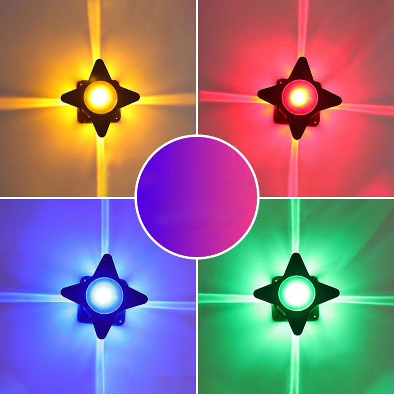 Contemporary Creative Waterproof Aluminum Acrylic Cross Star LED Wall Sconce Lamp For Outdoor Patio