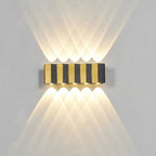 Modern Simplicity Waterproof Aluminum Rectangular Bent Up And Down LED Wall Sconce Lamp For Outdoor Patio