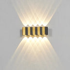 Modern Simplicity Waterproof Aluminum Rectangular Bent Up And Down LED Wall Sconce Lamp For Outdoor Patio