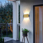 Modern Simplicity Waterproof Aluminum Rectangular Bent Up And Down LED Wall Sconce Lamp For Outdoor Patio