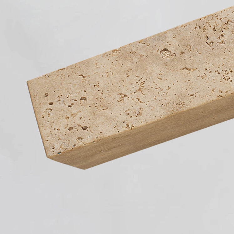 Japandi Travertine Stone & Wood LED Wall Sconce Adjustable Geometric Lamp for Living Room, Bedside, and Bathroom