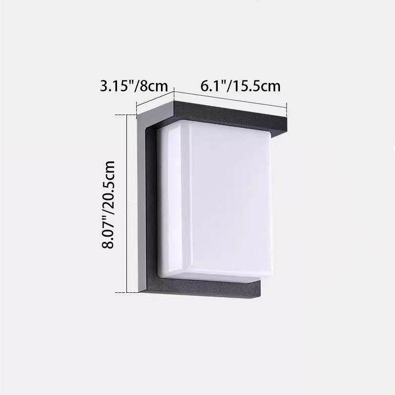 Modern Minimalist Waterproof Aluminum PC Rectangular LED Wall Sconce Lamp For Outdoor Patio