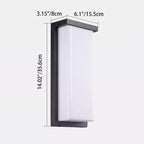 Modern Minimalist Waterproof Aluminum PC Rectangular LED Wall Sconce Lamp For Outdoor Patio