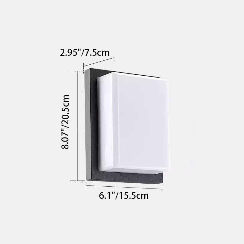 Modern Minimalist Waterproof Aluminum PC Rectangular LED Wall Sconce Lamp For Outdoor Patio