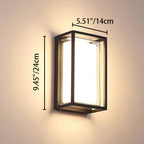 Modern Minimalist Waterproof Aluminum PC Rectangular LED Wall Sconce Lamp For Outdoor Patio