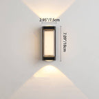 Lámpara LED de pared cilíndrica rectangular de acrílico y aluminio impermeable de estilo moderno y simple para patio exterior
