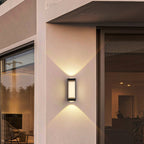 Lámpara LED de pared cilíndrica rectangular de acrílico y aluminio impermeable de estilo moderno y simple para patio exterior