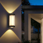 Lámpara LED de pared cilíndrica rectangular de acrílico y aluminio impermeable de estilo moderno y simple para patio exterior