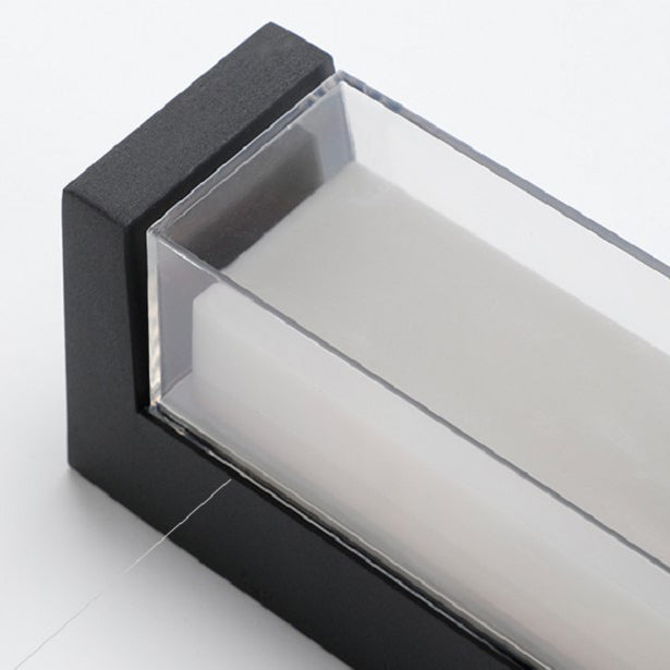 Lámpara LED de pared cilíndrica rectangular de acrílico y aluminio impermeable de estilo moderno y simple para patio exterior
