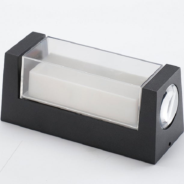 Lámpara LED de pared cilíndrica rectangular de acrílico y aluminio impermeable de estilo moderno y simple para patio exterior