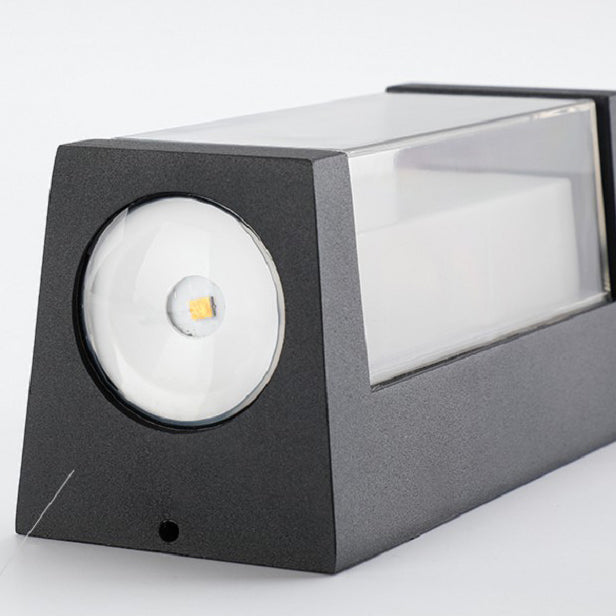 Lámpara LED de pared cilíndrica rectangular de acrílico y aluminio impermeable de estilo moderno y simple para patio exterior