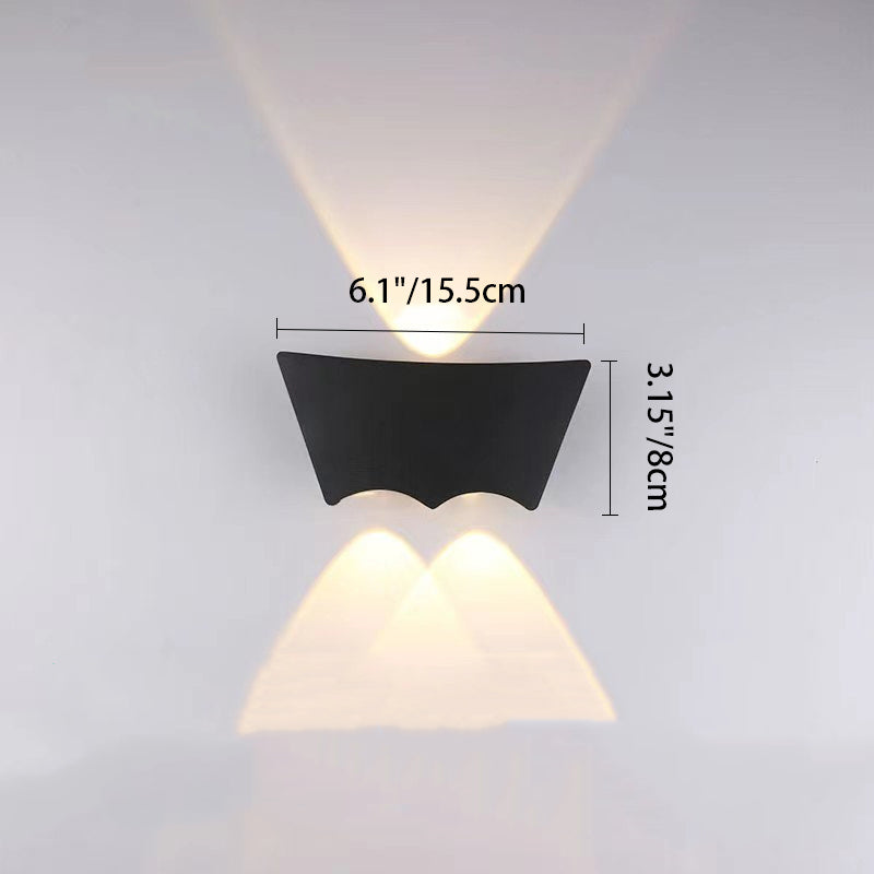 Lámpara de aplique LED geométrica de aluminio impermeable de diseño moderno y simple para patio exterior
