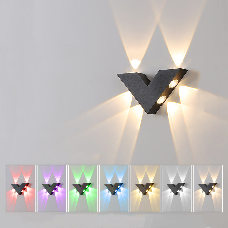 Lámpara de aplique LED geométrica de aluminio impermeable de diseño moderno y simple para patio exterior