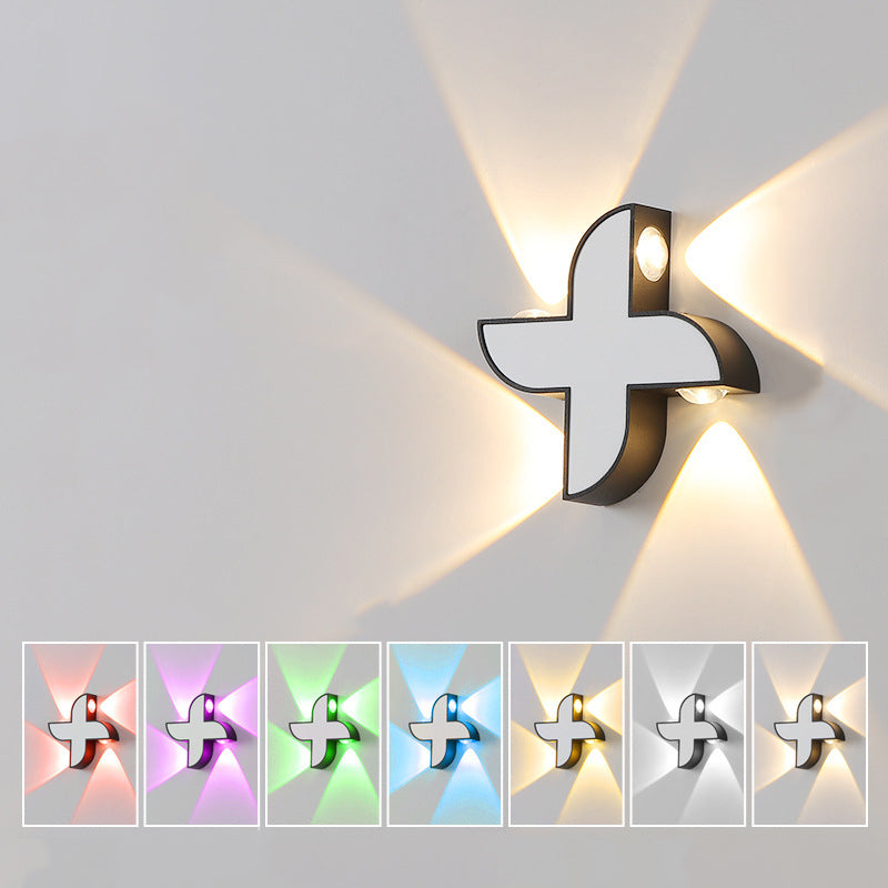Lámpara de aplique LED geométrica de aluminio impermeable de diseño moderno y simple para patio exterior