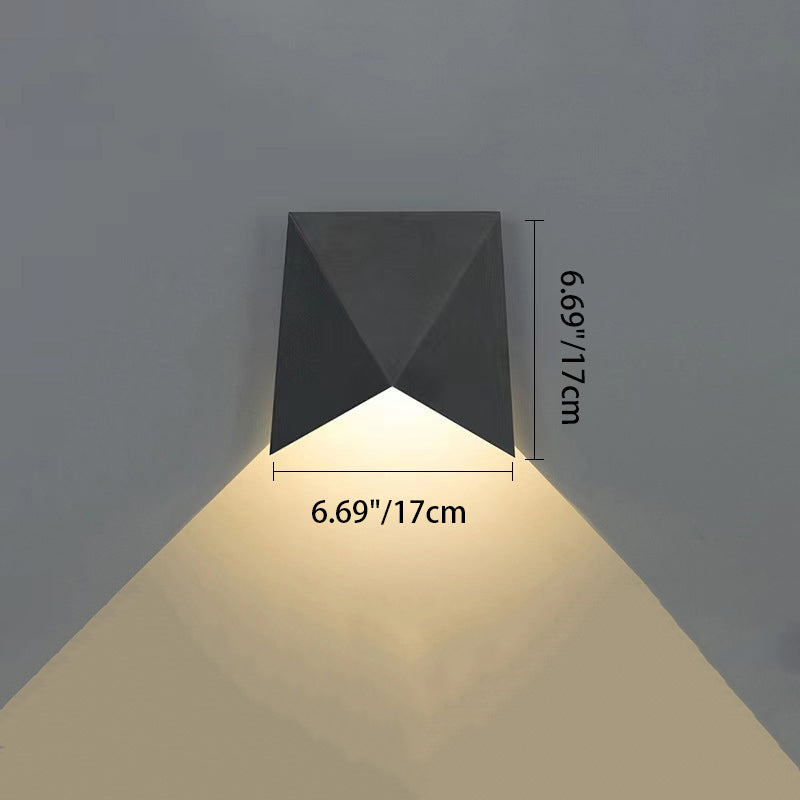Lámpara de aplique LED geométrica de aluminio impermeable de diseño moderno y simple para patio exterior