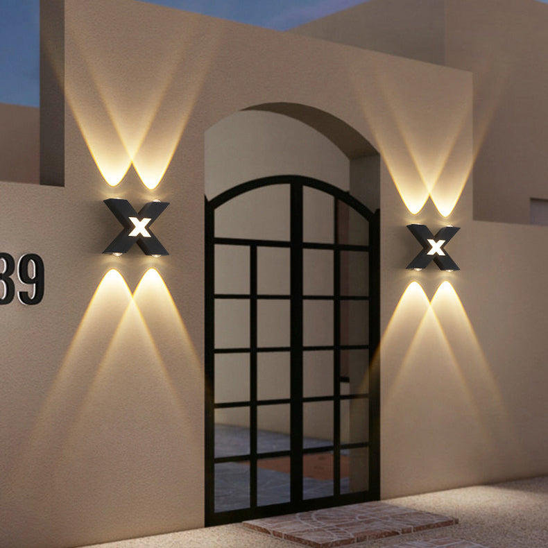 Lámpara de aplique LED geométrica de aluminio impermeable de diseño moderno y simple para patio exterior