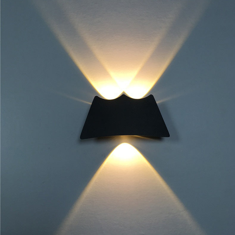Lámpara de aplique LED geométrica de aluminio impermeable de diseño moderno y simple para patio exterior