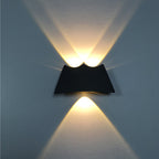 Lámpara de aplique LED geométrica de aluminio impermeable de diseño moderno y simple para patio exterior