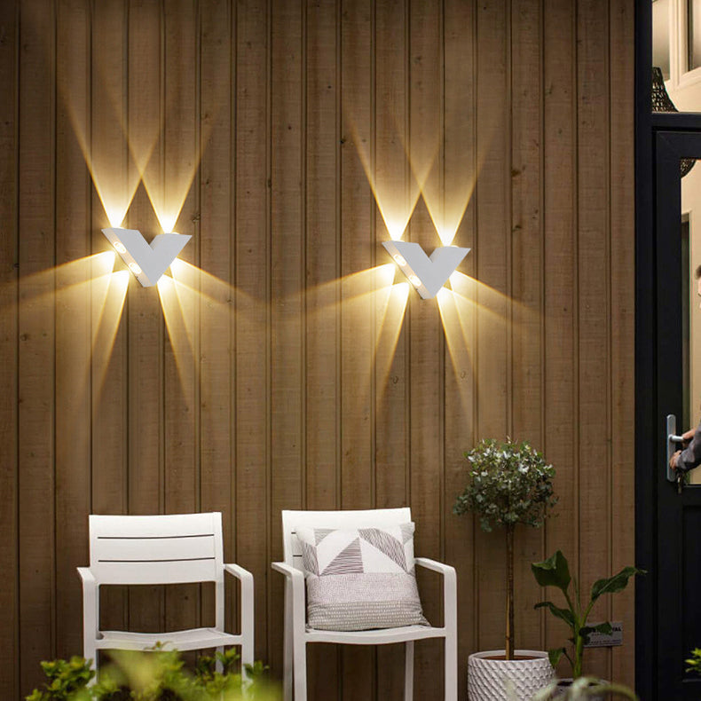 Lámpara de aplique LED geométrica de aluminio impermeable de diseño moderno y simple para patio exterior