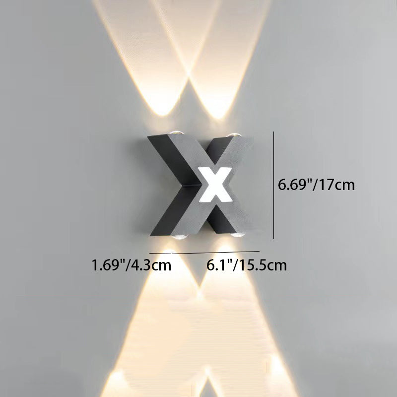 Lámpara de aplique LED geométrica de aluminio impermeable de diseño moderno y simple para patio exterior