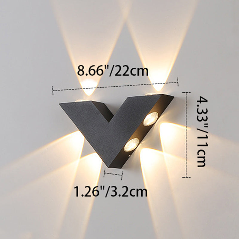 Lámpara de aplique LED geométrica de aluminio impermeable de diseño moderno y simple para patio exterior
