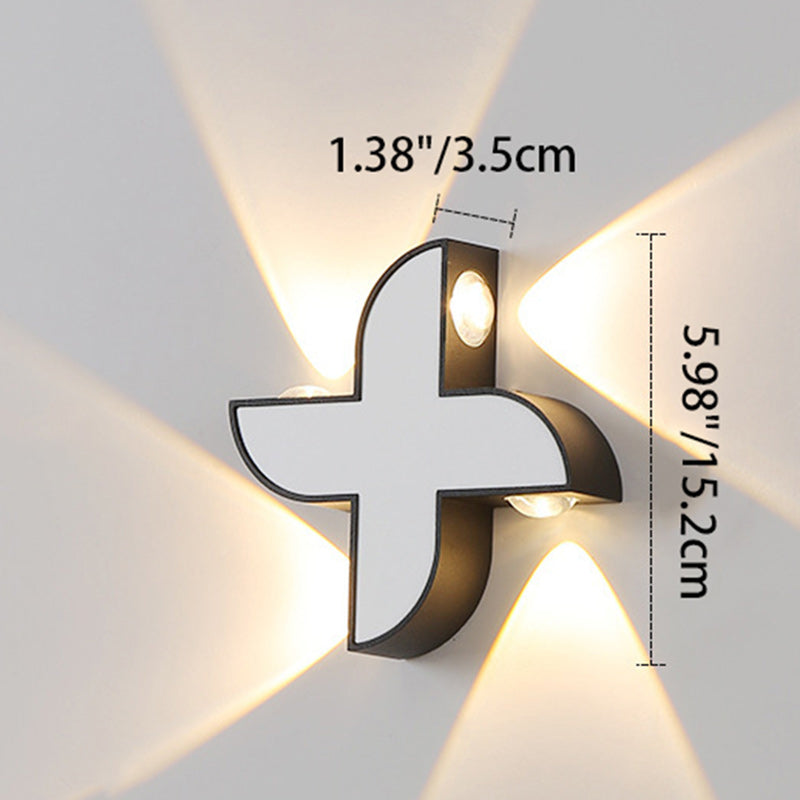 Lámpara de aplique LED geométrica de aluminio impermeable de diseño moderno y simple para patio exterior