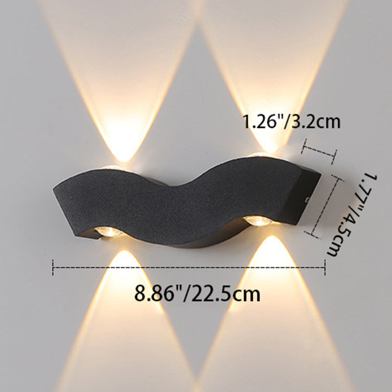 Lámpara de aplique LED geométrica de aluminio impermeable de diseño moderno y simple para patio exterior