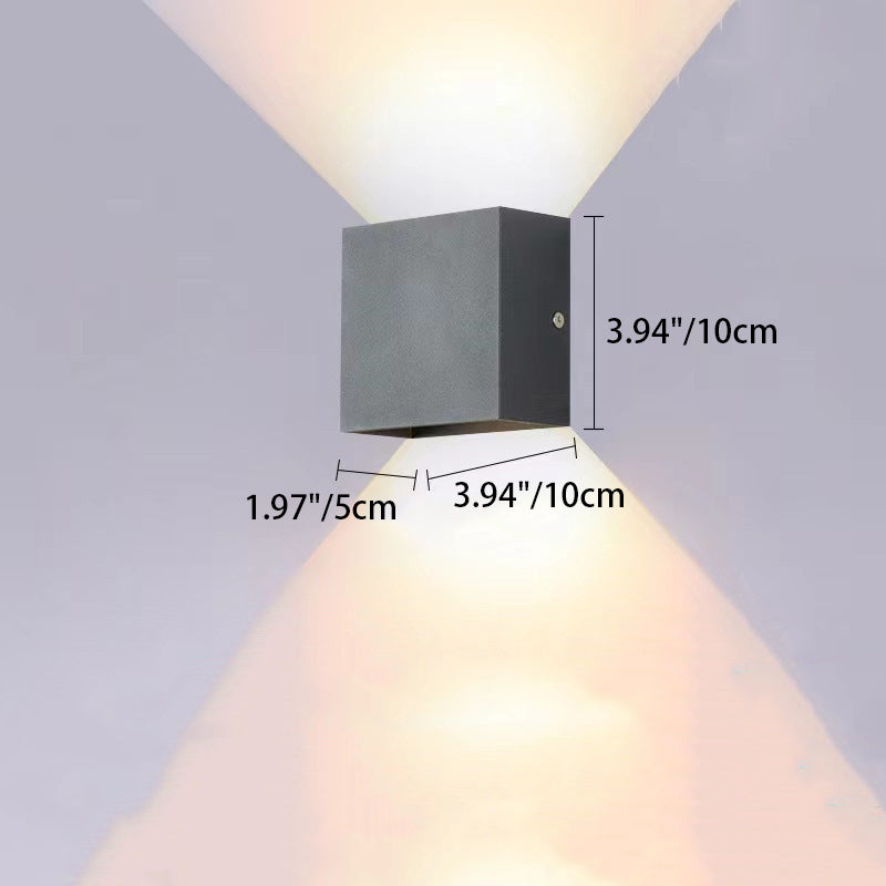Lámpara de aplique LED geométrica de aluminio impermeable de diseño moderno y simple para patio exterior