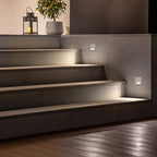 Lámpara de Pared Empotrada Cuadrada LED Moderna Minimalista Impermeable de Aleación de Aluminio y Acero para Pasillo