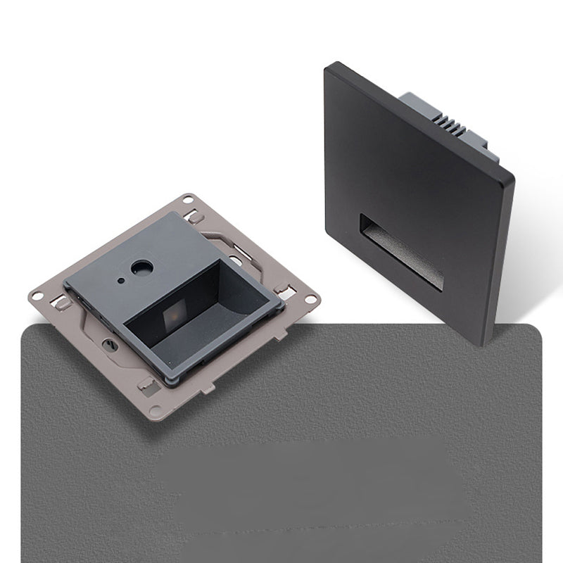 Lámpara de Pared Empotrada Cuadrada LED Moderna Minimalista Impermeable de Aleación de Aluminio y Acero para Pasillo