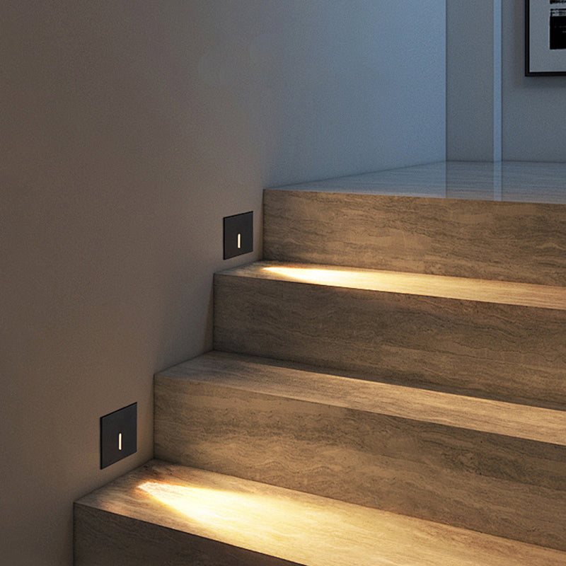 Lámpara de Pared Empotrada Cuadrada LED Moderna Minimalista Impermeable de Aleación de Aluminio y Acero para Pasillo