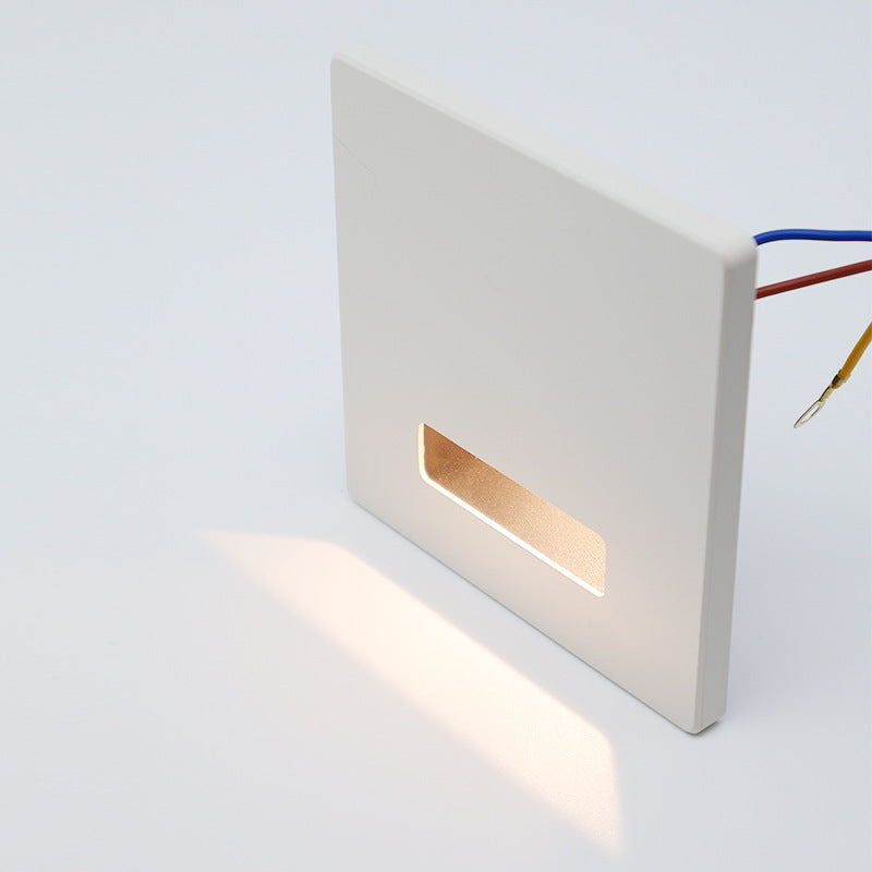 Lámpara de Pared Empotrada Cuadrada LED Moderna Minimalista Impermeable de Aleación de Aluminio y Acero para Pasillo