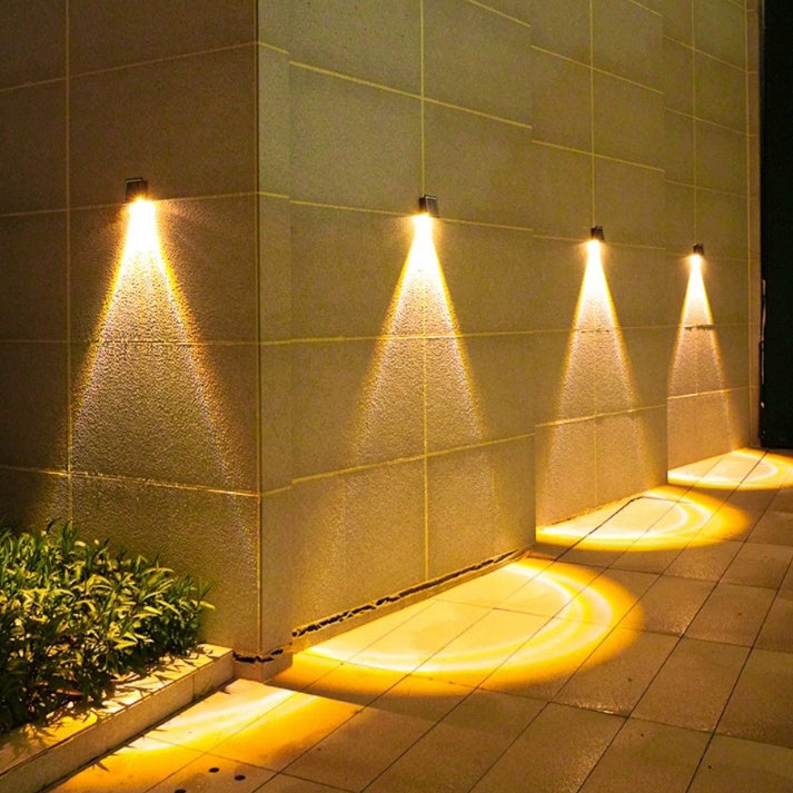 Modern Simplicity Solar Waterproof Rectangular ABS LED Wall Sconce Lamp For Outdoor Patio