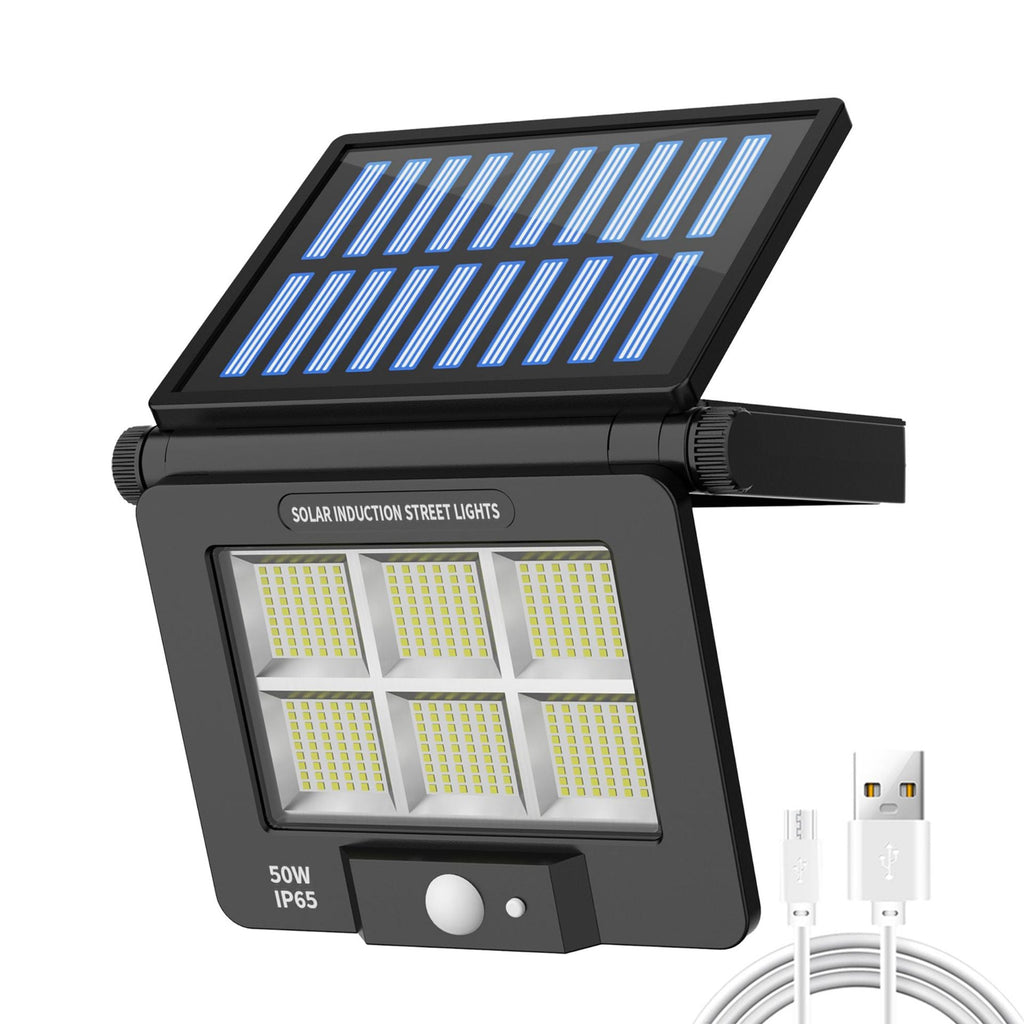 Modern Simplicity Solar Waterproof Human Sensor Foldable ABS PC Rectangular LED Wall Sconce Lamp For Outdoor Patio