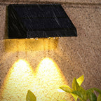 Lámpara LED de pared rectangular para patio exterior, impermeable, con energía solar, de ABS y PMMA, estilo moderno y sencillo