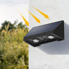 Lámpara LED de pared rectangular para patio exterior, impermeable, con energía solar, de ABS y PMMA, estilo moderno y sencillo