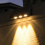 Lámpara LED de pared rectangular para patio exterior, impermeable, con energía solar, de ABS y PMMA, estilo moderno y sencillo