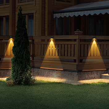 Lámpara LED de pared rectangular para patio exterior, impermeable, con energía solar, de ABS y PMMA, estilo moderno y sencillo