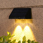 Lámpara LED de pared rectangular para patio exterior, impermeable, con energía solar, de ABS y PMMA, estilo moderno y sencillo