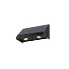 Lámpara LED de pared rectangular para patio exterior, impermeable, con energía solar, de ABS y PMMA, estilo moderno y sencillo