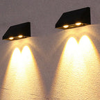 Lámpara LED de pared rectangular para patio exterior, impermeable, con energía solar, de ABS y PMMA, estilo moderno y sencillo
