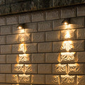 Lámpara LED de pared rectangular para patio exterior, impermeable, con energía solar, de ABS y PMMA, estilo moderno y sencillo